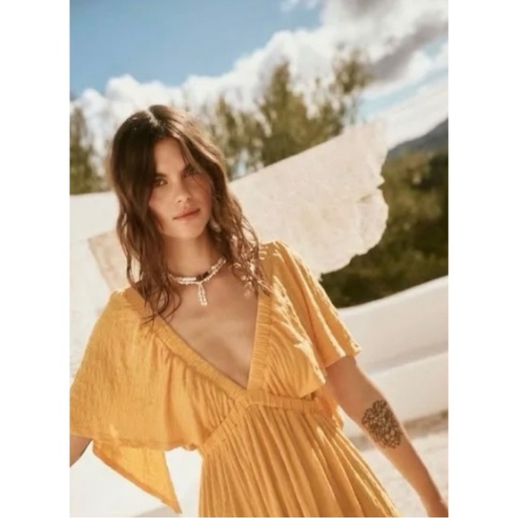 Free People Beach La La Maxi Dress Bird of Paradise Medium Bohemian Goddess - Picture 5 of 17